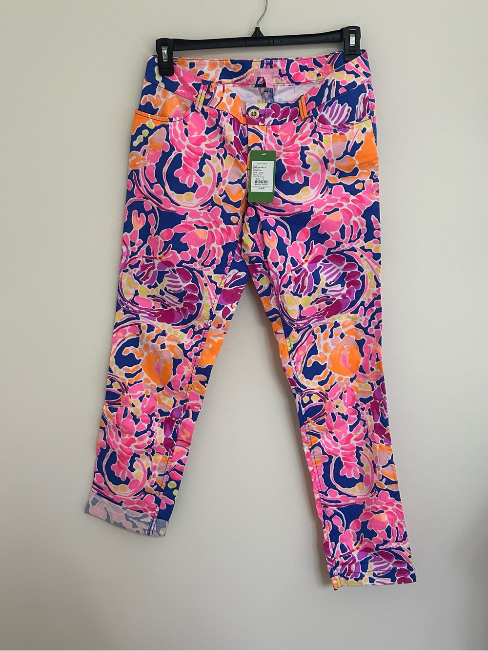 Lilly Pulitzer Callahan Chino Pants Size 8 NWT Catch & Release Bright Lobster